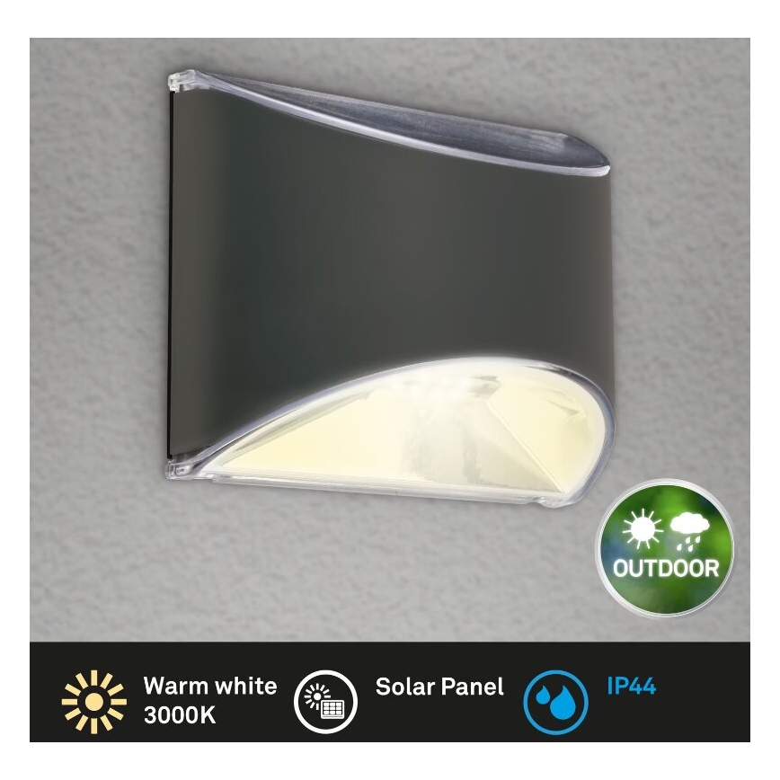 Briloner 3133015 - Світлодіодний настінний світильник на сонячній батареї LED/2W/3,7V IP44 3000K