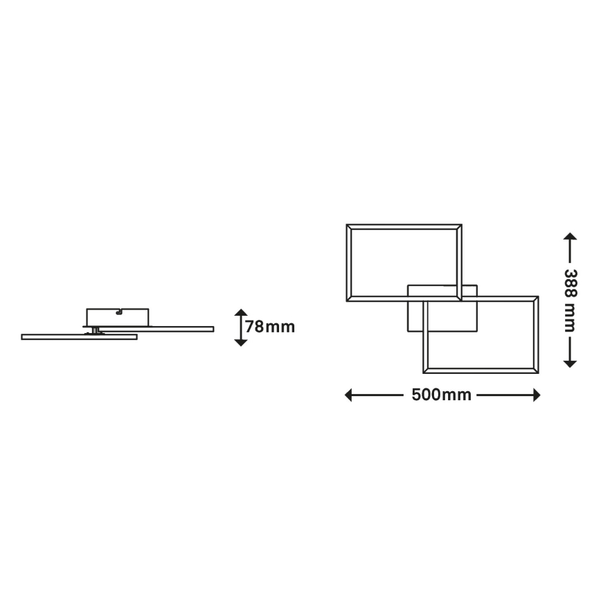 Briloner 3149-018 - Пристельова LED люстра з регулюванням яскравості FRAME 2xLED/15W/230V + дистанційне керування