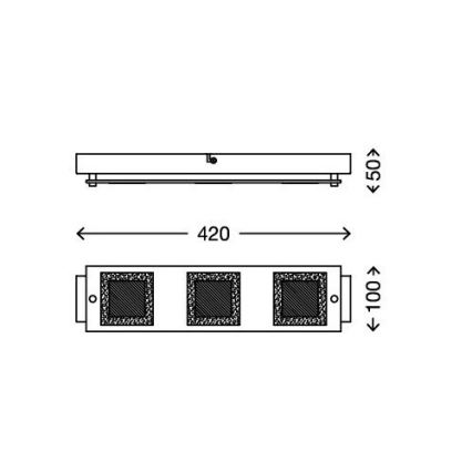 Briloner 3153-038 - Світлодіодний стельовий світильник PLAZA 3xLED/5W/230V