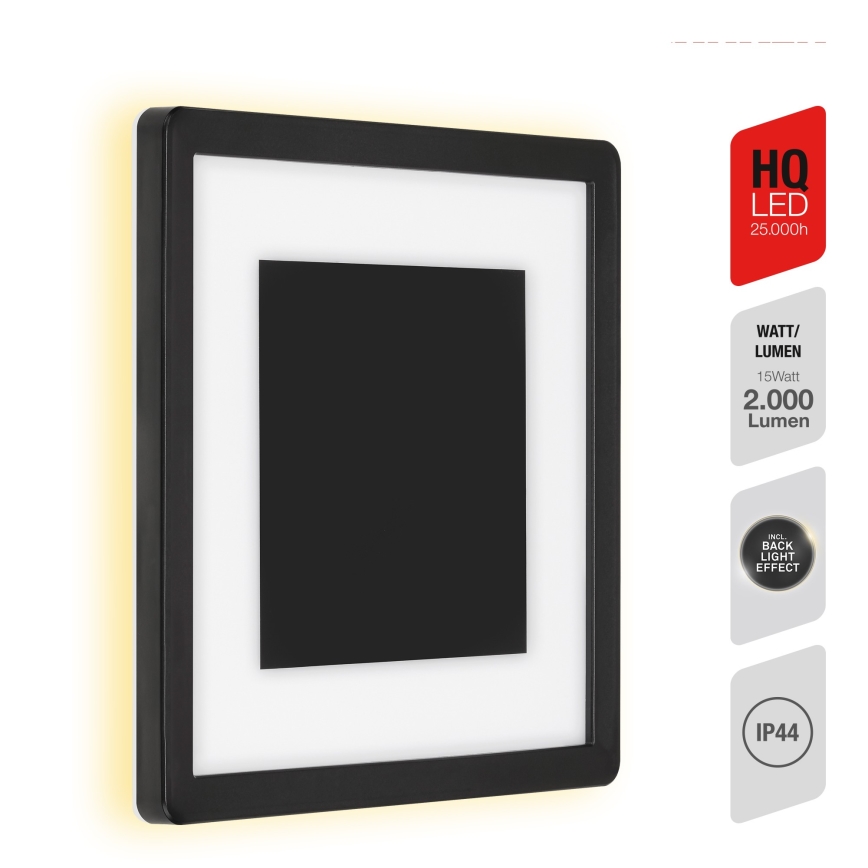 Briloner 315905TF - Вуличний світлодіодний настінний світильник LED/15W/230V IP44 4000K чорний