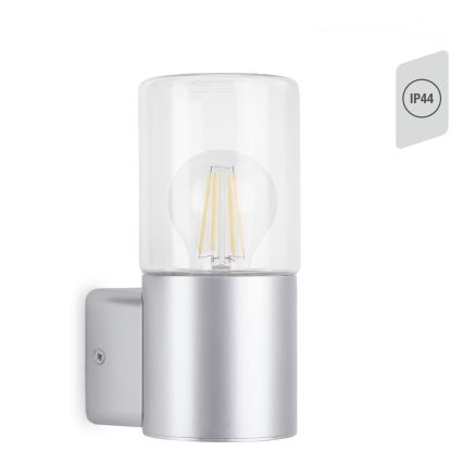 Briloner 320504TF - Вуличний настінний світильник 1xE27/12W/230V IP44 срібний