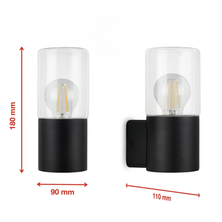 Briloner 320505TF - Уличный настенный светильник 1xE27/12W/230V IP44 черный