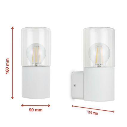 Briloner 320506TF - Уличный настенный светильник 1xE27/12W/230V IP44 белый