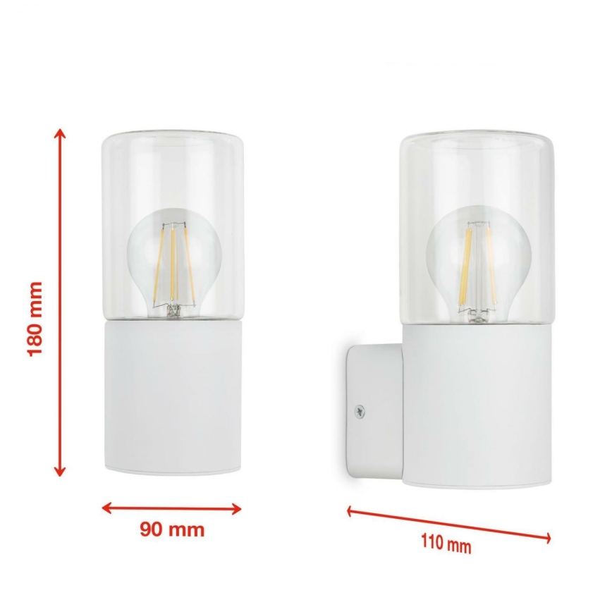 Briloner 320506TF - Вуличний настінний світильник 1xE27/12W/230V IP44 білий