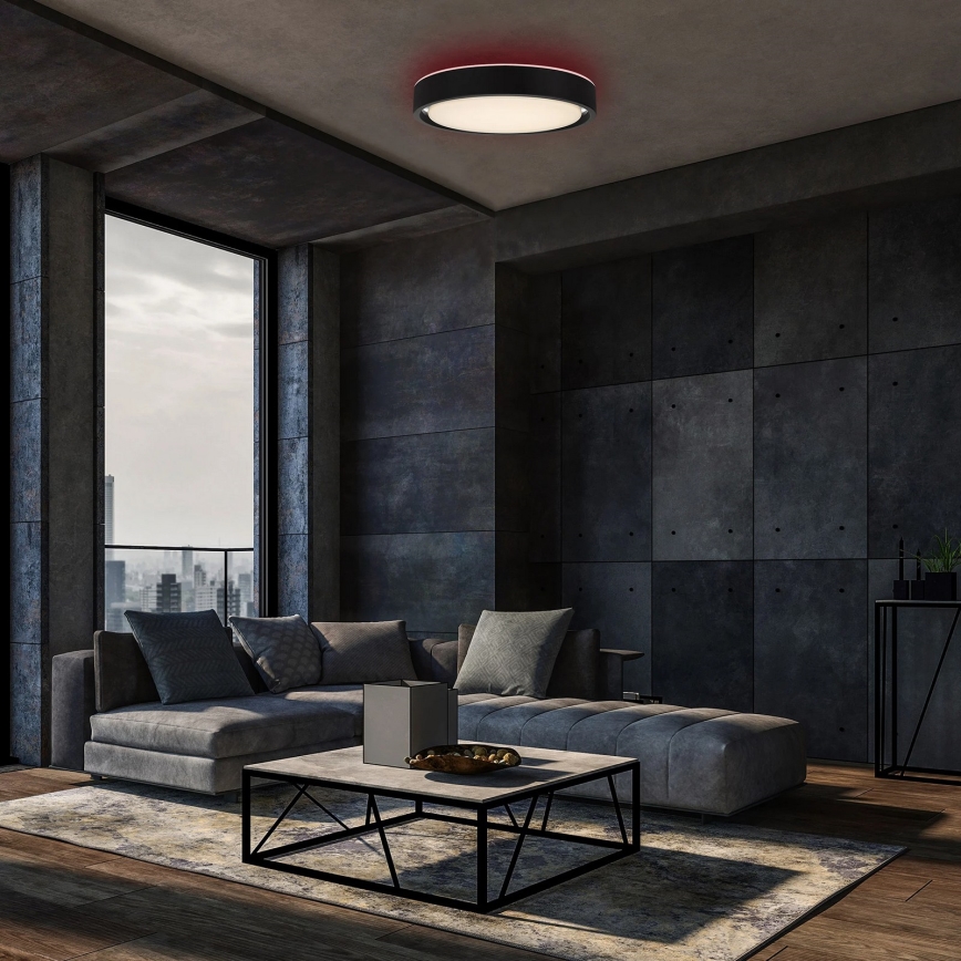 Briloner 3227-015 - Светодиодный RGB потолочный светильник с диммером и сенсором TALENA LED/24W/230V черный + пульт дистанционного управления