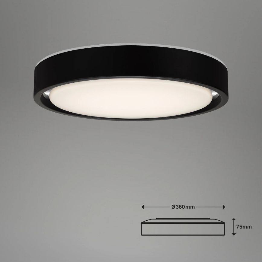 Briloner 3227-015 - LED RGB Стельовий світильник з регулюванням яскравості з датчиком TALENA LED/24W/230V чорний + пульт дистанційного керування