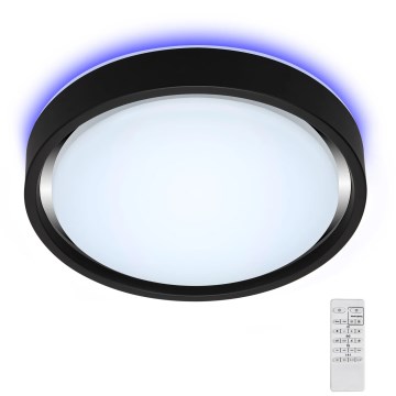 Briloner 3227-015 - Світлодіодний RGB регульований стельовий світильник з сенсором TALENA LED/24W/230V чорний + дистанційне керування