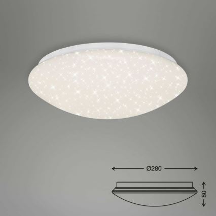 Briloner 3373-016 - LED диммируемый потолочный светильник STARRY LED, 15 Вт, 230 В, 3000–6500 К, Ø 28 см, белый + пульт дистанционного управления