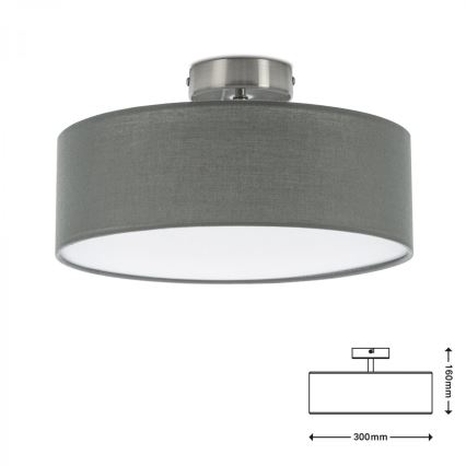 Briloner 3375-024 - Стельовий світильник 1xE27/40W/230V діаметр 30 см сірий