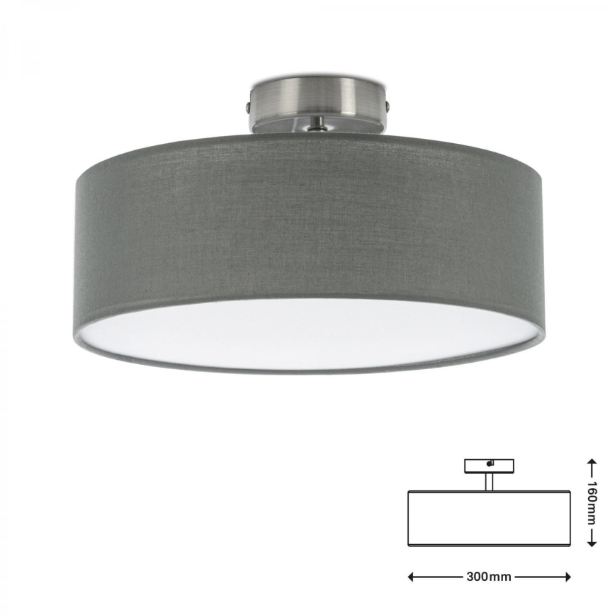 Briloner 3375-024 - Стельовий світильник 1xE27/40W/230V діаметр 30 см сірий