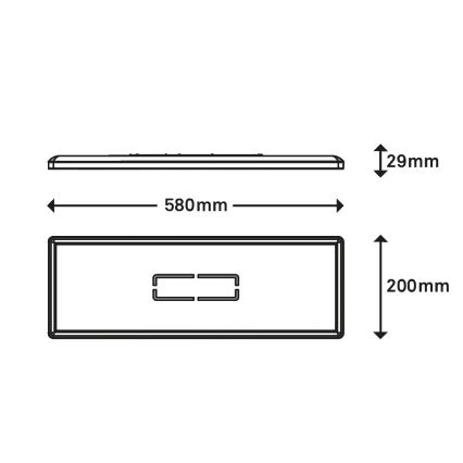 Briloner 3394-015 - Стельовий LED світильник FREE LED/22W/230V 58x20 см