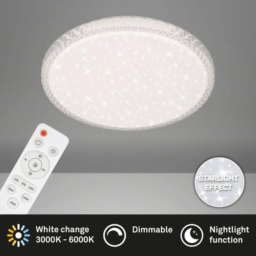 Briloner 3412-016 - диммируемый потолочный светильник STAR SKY LED/24W/230V 3000/4000/6000K Ø 39 см + пульт дистанционного управления