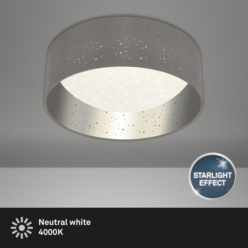 Briloner 3482014 - Стельовий LED світильник MAILA STARRY LED/12W/230V сірий/срібний
