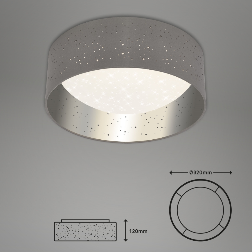 Briloner 3482014 - Стельовий LED світильник MAILA STARRY LED/12W/230V сірий/срібний