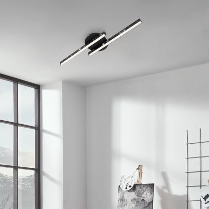 Briloner 3517-025 - Светодиодная припотолочная люстра REY 2xLED/6W/230V черный