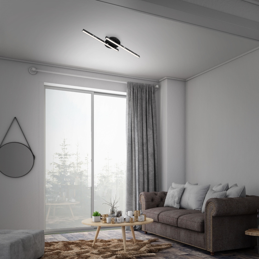 Briloner 3517-025 - Світлодіодна пристельова люстра REY 2xLED/6W/230V чорний