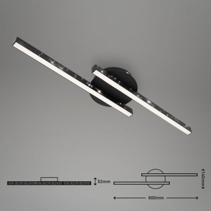 Briloner 3517-025 - Світлодіодна пристельова люстра REY 2xLED/6W/230V чорний