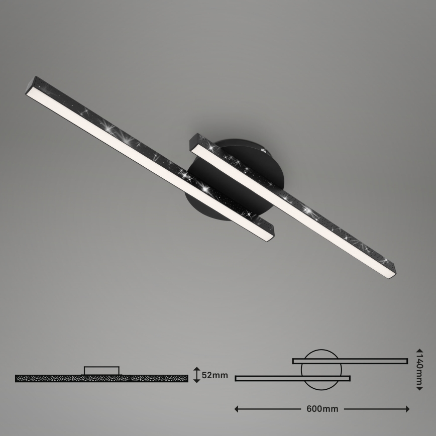 Briloner 3517-025 - Світлодіодна пристельова люстра REY 2xLED/6W/230V чорний