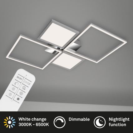 Briloner 3530-018 - Светодиодная припотолочная люстра с регулированием яркости FRAME LED/40W/230V 3000-6500K + дистанционное управление