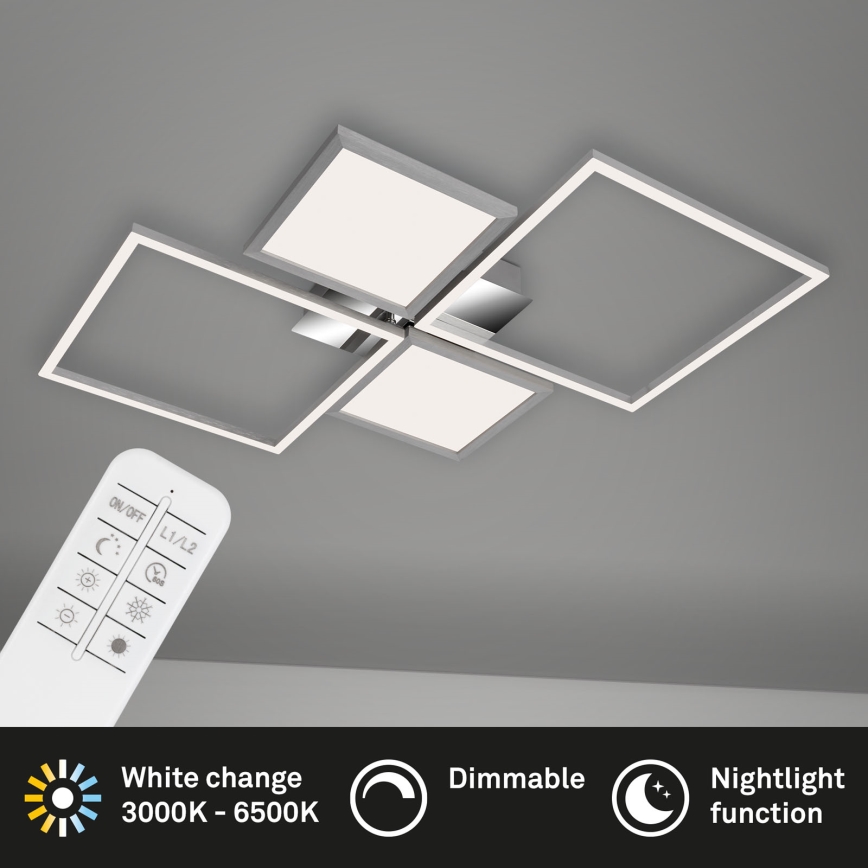 Briloner 3530-018 - Светодиодная припотолочная люстра с регулированием яркости FRAME LED/40W/230V 3000-6500K + дистанционное управление