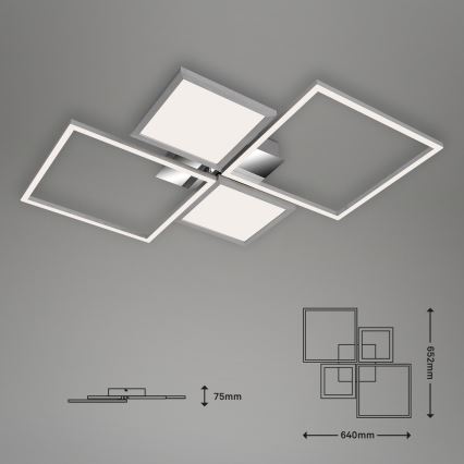 Briloner 3530-018 - Светодиодная припотолочная люстра с регулированием яркости FRAME LED/40W/230V 3000-6500K + дистанционное управление