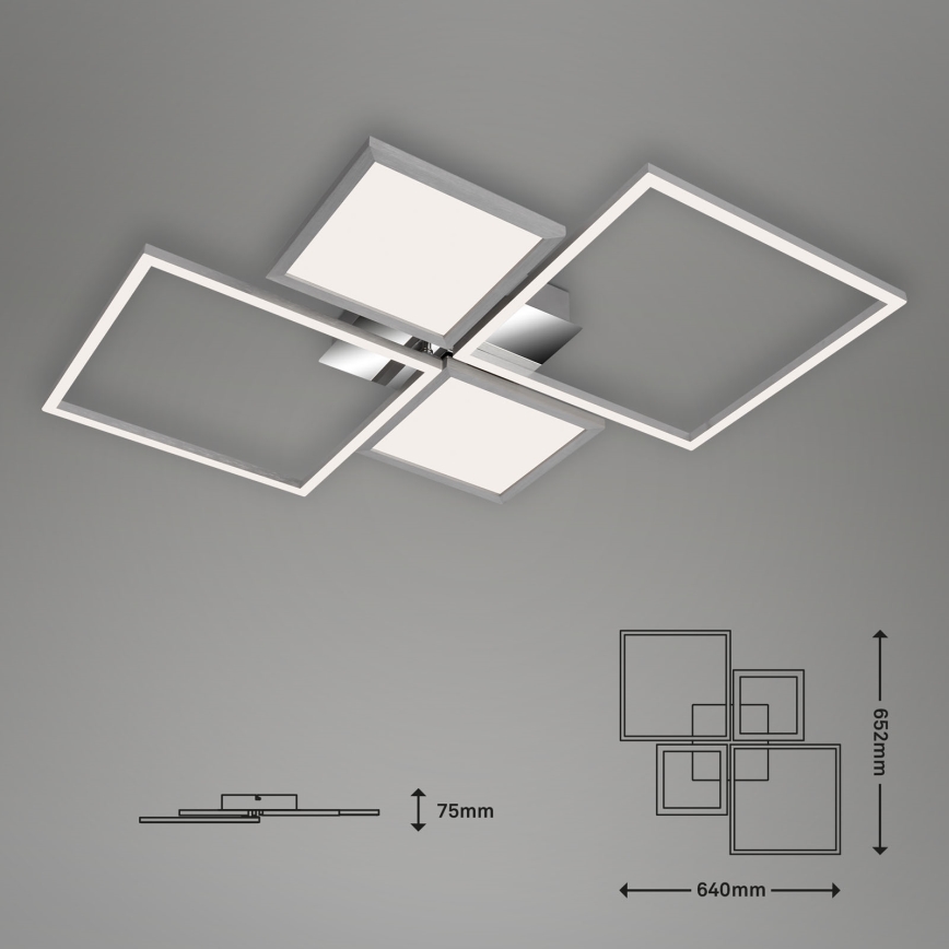Briloner 3530-018 - Светодиодная припотолочная люстра с регулированием яркости FRAME LED/40W/230V 3000-6500K + дистанционное управление