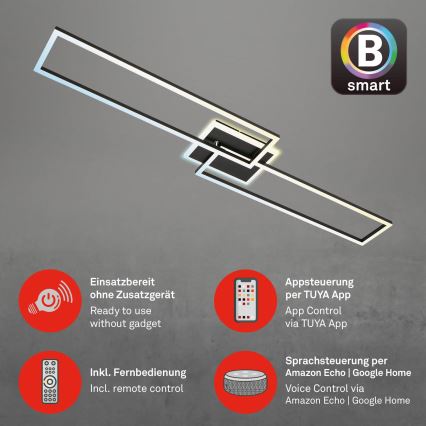 Briloner 3538-015 - LED люстра з регулюванням яскравості FRAME 2xLED/20W/230V 2700-6500K Wi-Fi Tuya + пульт дистанційного керування