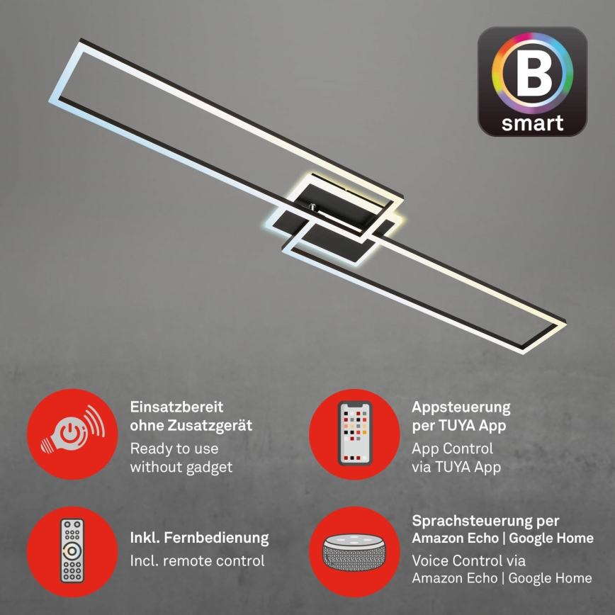 Briloner 3538-015 - Светодиодная люстра с регулированием яркости FRAME 2xLED/20W/230V 2700-6500K Wi-Fi Tuya + дистанционное управление