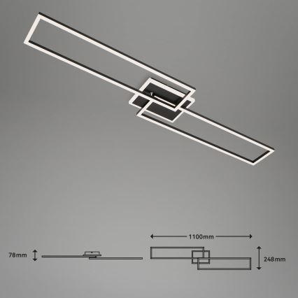 Briloner 3538-015 - Светодиодная люстра с регулированием яркости FRAME 2xLED/20W/230V 2700-6500K Wi-Fi Tuya + дистанционное управление