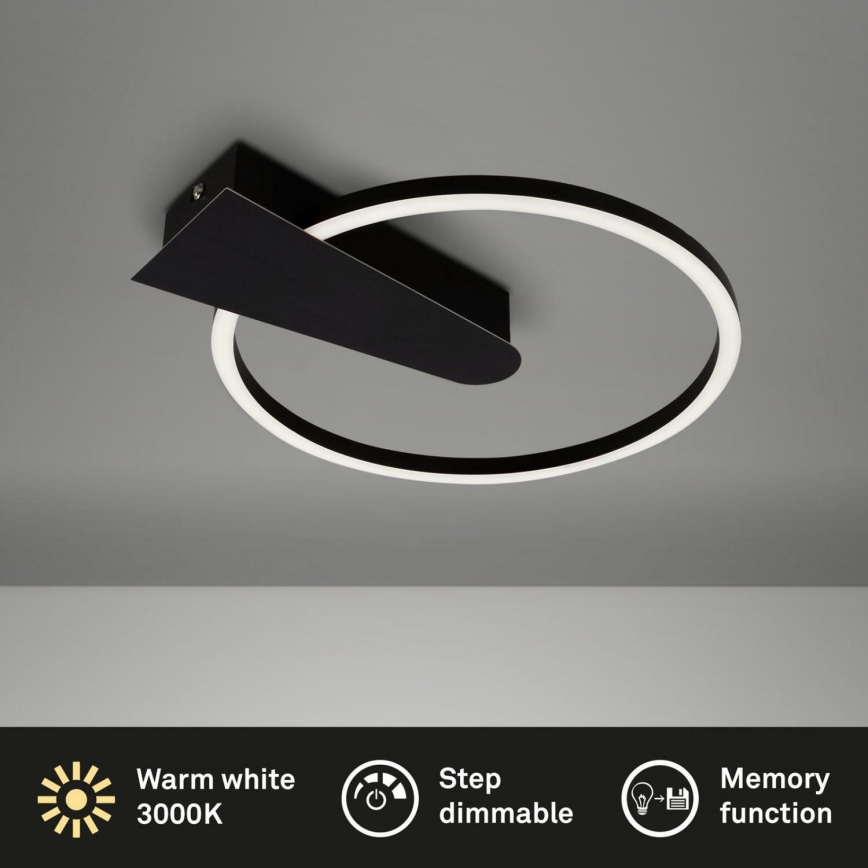 Briloner 3542-015 - Светодиодный потолочный светильник с регулированием яркости NICO LED/12W/230V черный
