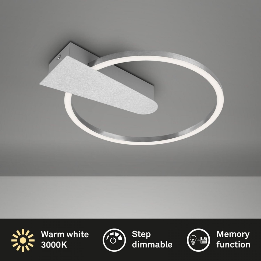 Briloner 3542-018 - Светодиодный потолочный светильник с регулированием яркости NICO LED/12W/230V матовый хром