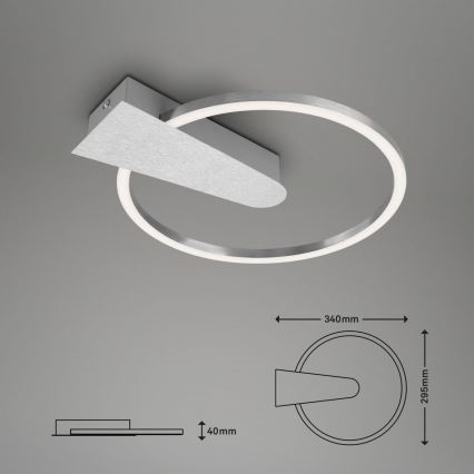 Briloner 3542-018 - Светодиодный потолочный светильник с регулированием яркости NICO LED/12W/230V матовый хром