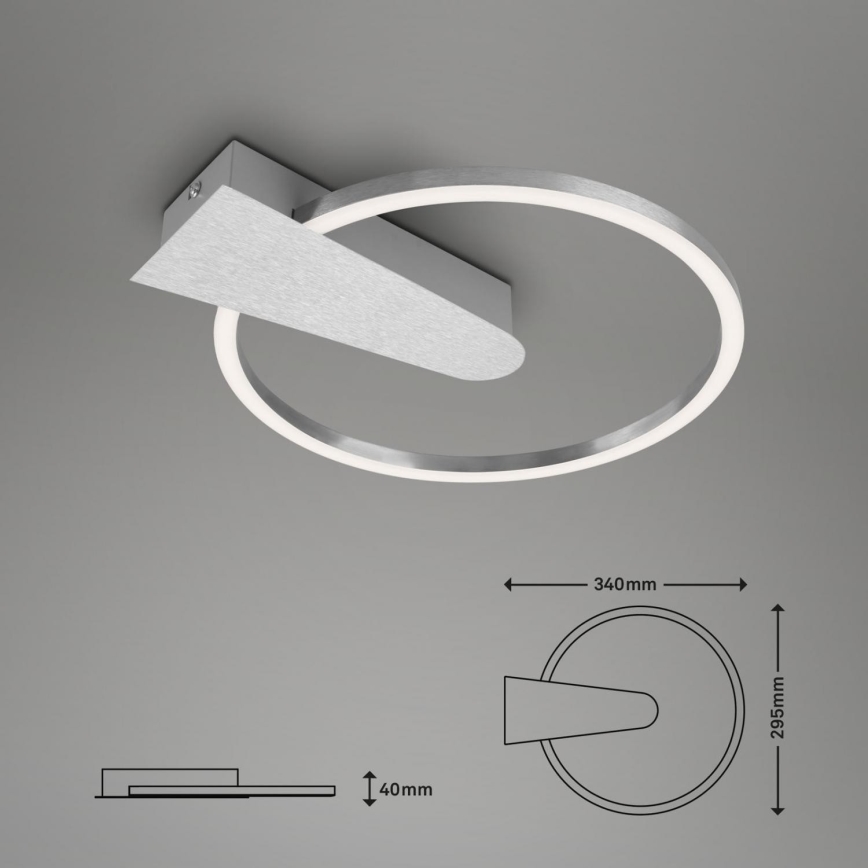 Briloner 3542-018 - Светодиодный потолочный светильник с регулированием яркости NICO LED/12W/230V матовый хром