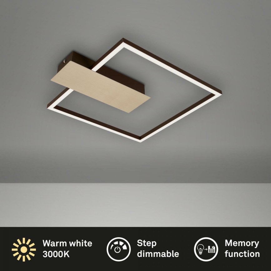 Briloner 3544-017 - Светодиодный потолочный светильник с регулированием яркости NICO LED/12W/230V золотистый