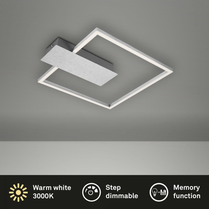 Briloner 3544-018 - Светодиодный потолочный светильник с регулированием яркости NICO LED/12W/230V матовый хром