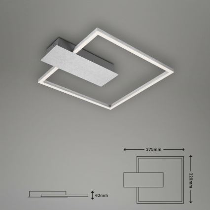 Briloner 3544-018 - Светодиодный потолочный светильник с регулированием яркости NICO LED/12W/230V матовый хром