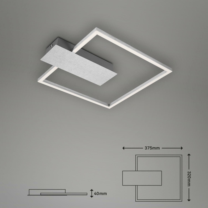 Briloner 3544-018 - Светодиодный потолочный светильник с регулированием яркости NICO LED/12W/230V матовый хром