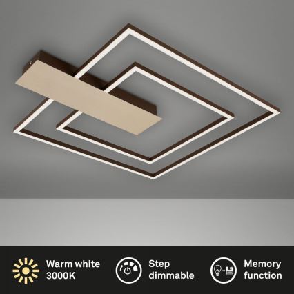 Briloner 3545-017 - Светодиодный потолочный светильник с регулированием яркости NICO LED/25W/230V золотистый