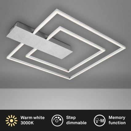 Briloner 3545-018 - Светодиодный потолочный светильник с регулированием яркости NICO LED/25W/230V матовый хром
