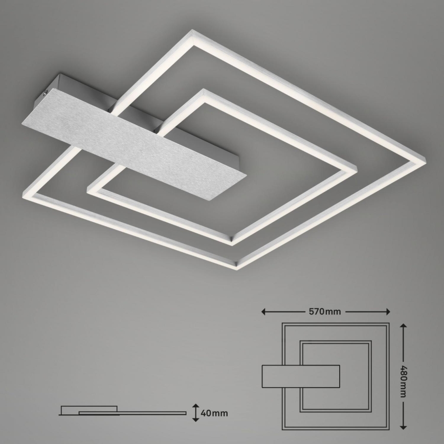 Briloner 3545-018 - Светодиодный потолочный светильник с регулированием яркости NICO LED/25W/230V матовый хром