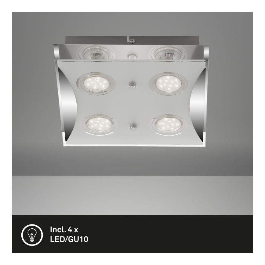 Briloner 3572-048 - Светодиодный потолочный светильник FLASH 4xGU10/3W/230V