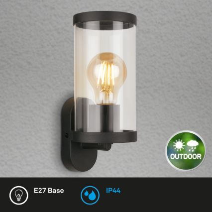 Briloner 3600-015 - Уличный настенный светильник KAIRO 1xE27/12W/230V IP44 черный