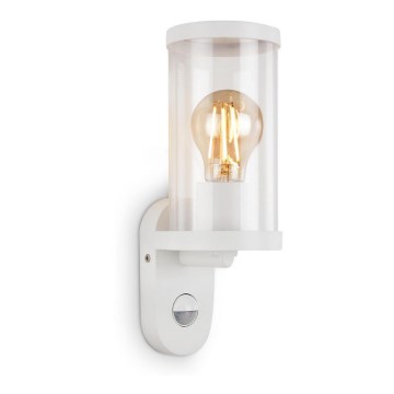 Briloner 3628-016 - Вуличний настінний світильник з датчиком KAIRO 1xE27/12W/230V IP44 білий