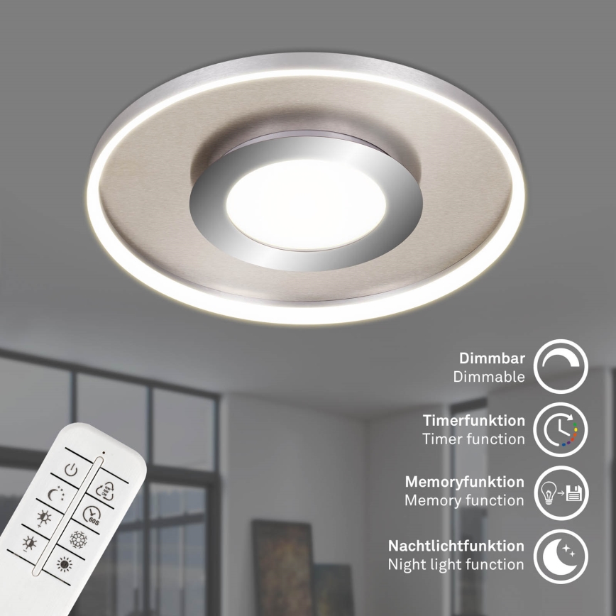 Briloner 3640-012 - Светодиодный потолочный светильник с регулированием яркости LED/25W/230V 2700-6500K + дистанционное управление