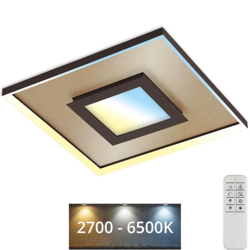 Briloner 3641-017 - Светодиодный потолочный светильник с регулированием яркости FRAME LED/30W/230V 2700-6500K золотистый + дистанционное управление