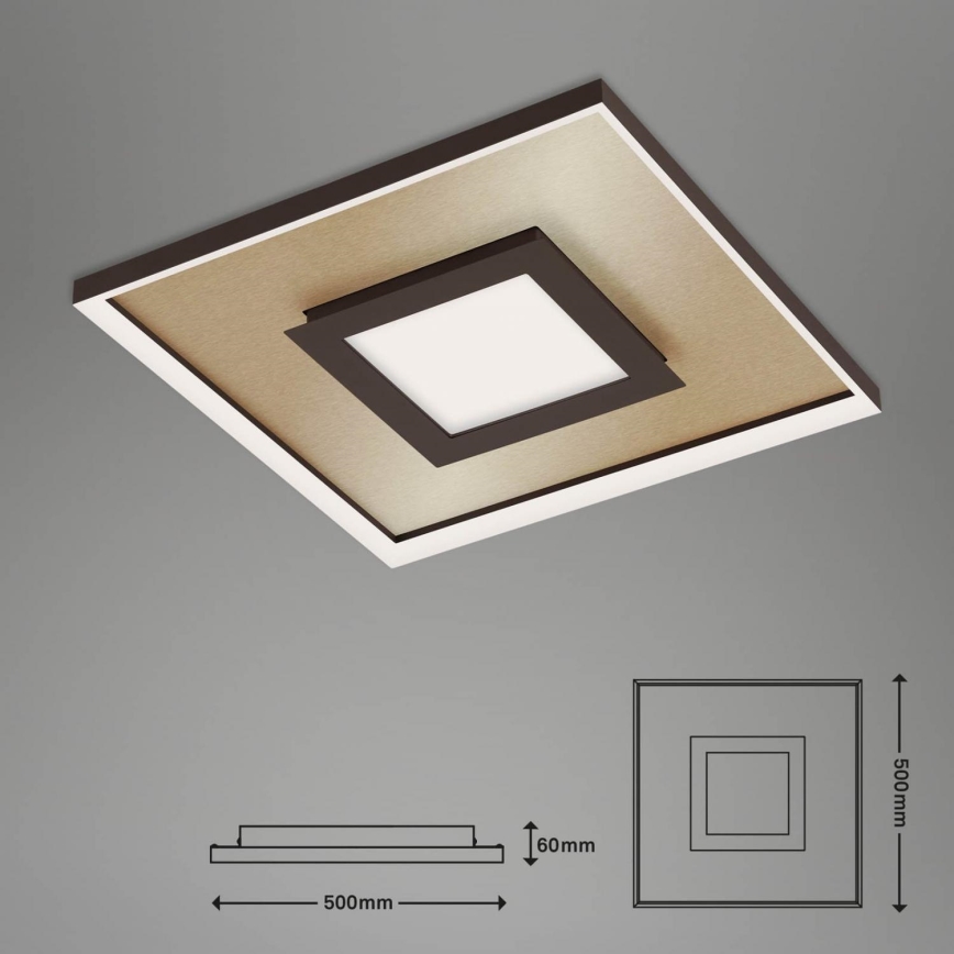 Briloner 3641-017 - Светодиодный потолочный светильник с регулированием яркости FRAME LED/30W/230V 2700-6500K золотистый + дистанционное управление