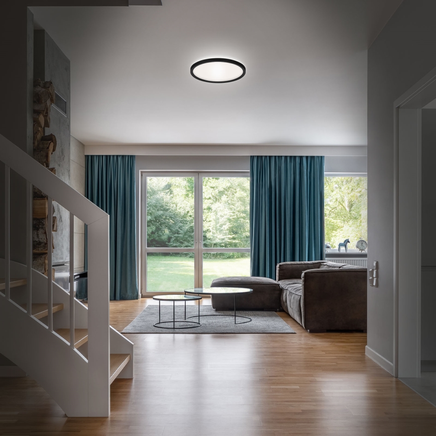 Briloner 3642-415 - Світлодіодний стельовий світильник для ванної кімнати SLIM LED/19W/230V діаметр 29 см IP44 чорний
