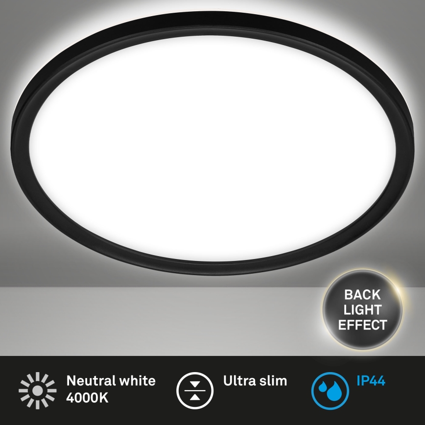 Briloner 3642-415 - Світлодіодний стельовий світильник для ванної кімнати SLIM LED/19W/230V діаметр 29 см IP44 чорний
