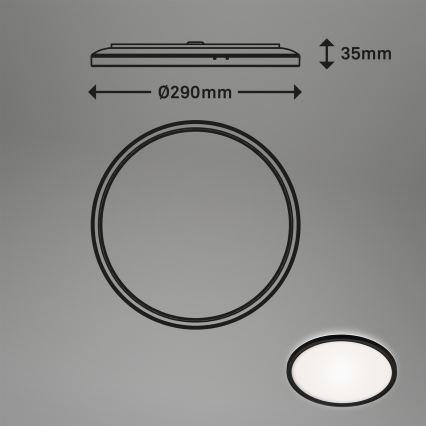 Briloner 3642-415 - Світлодіодний стельовий світильник для ванної кімнати SLIM LED/19W/230V діаметр 29 см IP44 чорний