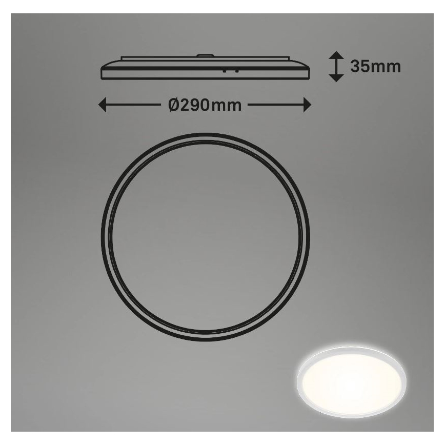 Briloner 3642-416 - Світлодіодний стельовий світильник для ванної кімнати SLIM LED/19W/230V IP44 білий